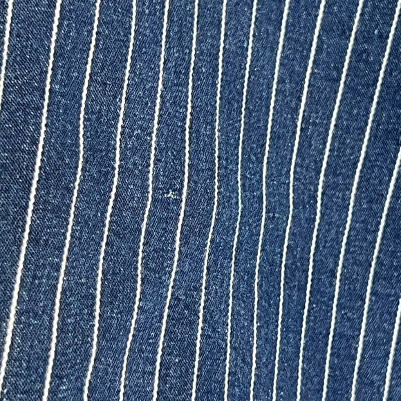 FADED GLORY BLUE AND WHITE NAUTICAL PINSTRIPES DENIM SHORTS SIZE 14 - Picture 11 of 11